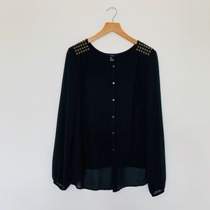 Forever 21 Studded Black Tunic Top